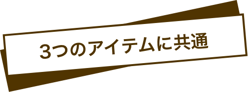 3つのアイテムに共通